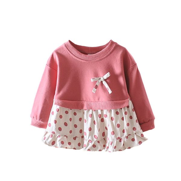 childrens clothing pure color ribbon bow stitching dot dress spring childrens clothing girl dress, Red;yellow
childrens clothing pure color ribbon bow stitching dot dress spring childrens clothing girl dress, Red;yellow