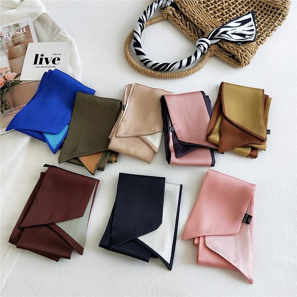 scarves fashion women neckerchief headband small silk scarf hair tie band two-color dual-use diy bag handle ribbon, Blue;gray
scarves fashion women neckerchief headband small silk scarf hair tie band two-color dual-use diy bag handle ribbon, Blue;gray