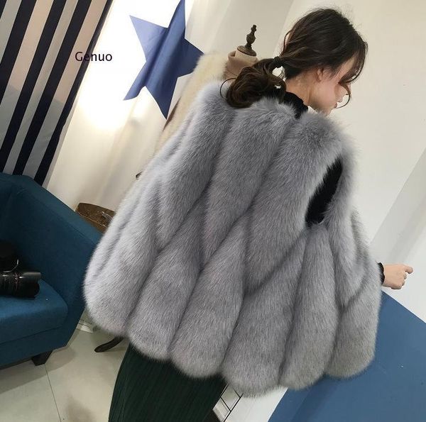 women's fur & faux vest imitation casual women autumn winter coat silver outwear, Black
women's fur & faux vest imitation casual women autumn winter coat silver outwear, Black