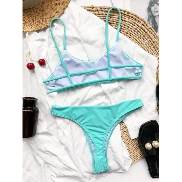 women's swimwear splicing bikini women solid push up high cut lace halter set two piece bathing suit tankini, White;black
women's swimwear splicing bikini women solid push up high cut lace halter set two piece bathing suit tankini, White;black