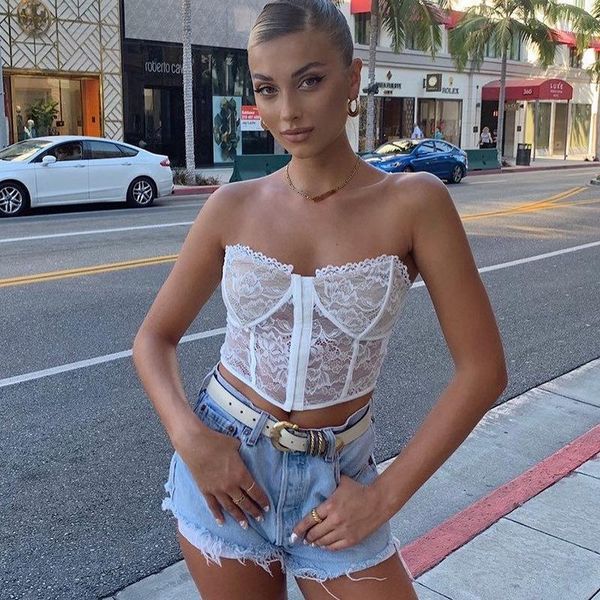 female crop backless lace women 2021 ladies summer vintage underwire vest elegant french chic bustiers & corsets, Black;white
female crop backless lace women 2021 ladies summer vintage underwire vest elegant french chic bustiers & corsets, Black;white