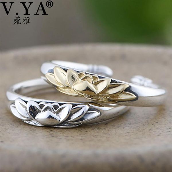 cluster rings v.ya 925 sterling silver lotus flower open for women girls vintage simple statement fashion jewelry, Golden;silver
cluster rings v.ya 925 sterling silver lotus flower open for women girls vintage simple statement fashion jewelry, Golden;silver