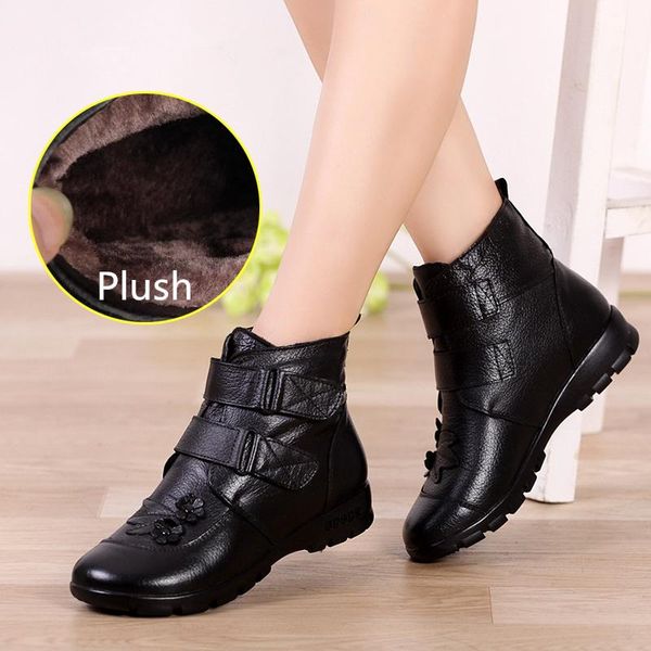 boots winter warm ladies ankle short round head plush platform comfortable women's shoes, Black
boots winter warm ladies ankle short round head plush platform comfortable women's shoes, Black