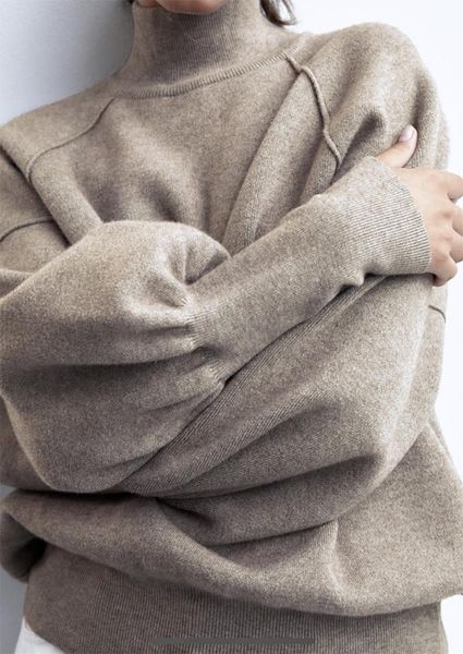 women's sweaters street semi-high collar pullover fashion loose bubble long sleeve knitted casual bottoming commuter sweater autumn win, White;black
women's sweaters street semi-high collar pullover fashion loose bubble long sleeve knitted casual bottoming commuter sweater autumn win, White;black