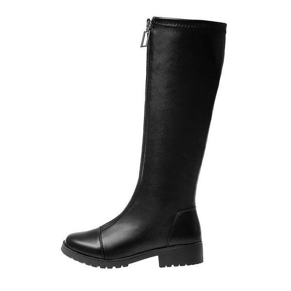 boots 2021 autumn high riding women's round head thick front zipper flat plus size, Black
boots 2021 autumn high riding women's round head thick front zipper flat plus size, Black