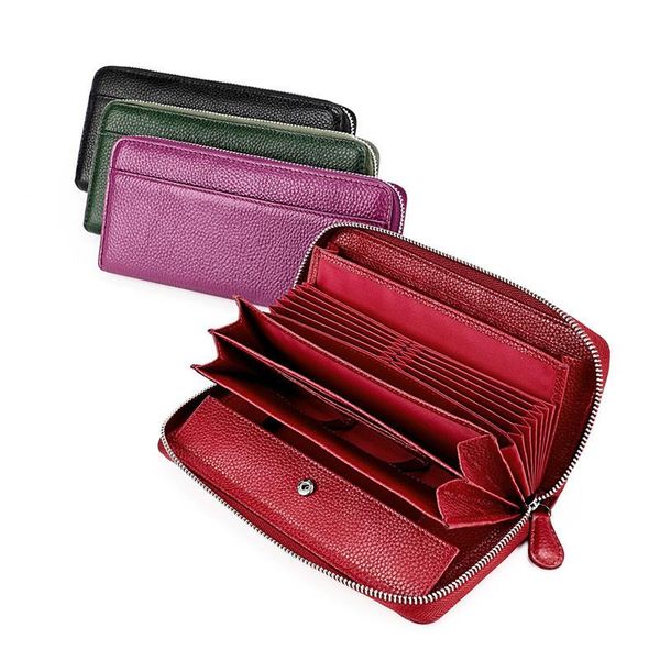 wallets genuine leather woman long wallet zipper clutch purse large capacity card holder luxury rfid women, Red;black
wallets genuine leather woman long wallet zipper clutch purse large capacity card holder luxury rfid women, Red;black