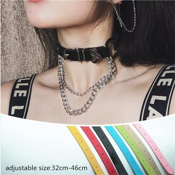 pendant necklaces gothic dark wild lock heart chain collar women bar party accessories pu leather clavicle neckband girls short jewelry, Silver
pendant necklaces gothic dark wild lock heart chain collar women bar party accessories pu leather clavicle neckband girls short jewelry, Silver