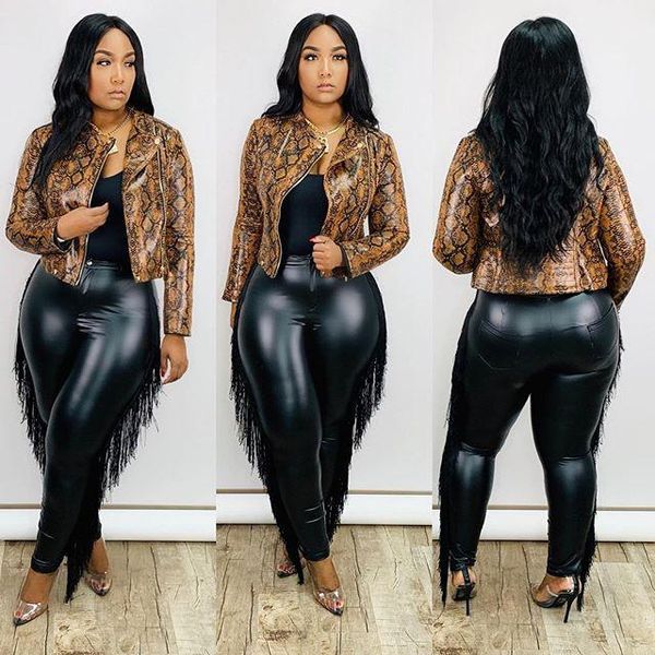 high waist thin tassels buttocks nine-point plus size leather pants women's & capris, Black;white
high waist thin tassels buttocks nine-point plus size leather pants women's & capris, Black;white