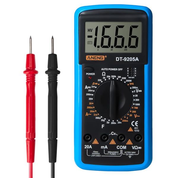 multimeters multimeter dt-9205a handheld digital ac/dc volt amp ohm capacitance hz tester with protective cove
multimeters multimeter dt-9205a handheld digital ac/dc volt amp ohm capacitance hz tester with protective cove