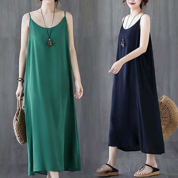 casual dresses in the summer of 2021 strap dress comfortable backing long bochun color sundresses big yards, Black;gray
casual dresses in the summer of 2021 strap dress comfortable backing long bochun color sundresses big yards, Black;gray