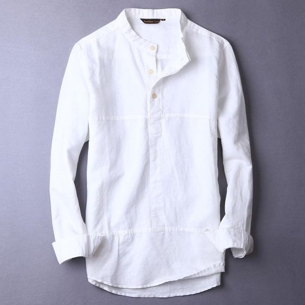 spring and fall fashion casual linen men shirt stand collar solid stitching long-sleeved cotton brand clothing camisa men's shirts, White;black
spring and fall fashion casual linen men shirt stand collar solid stitching long-sleeved cotton brand clothing camisa men's shirts, White;black