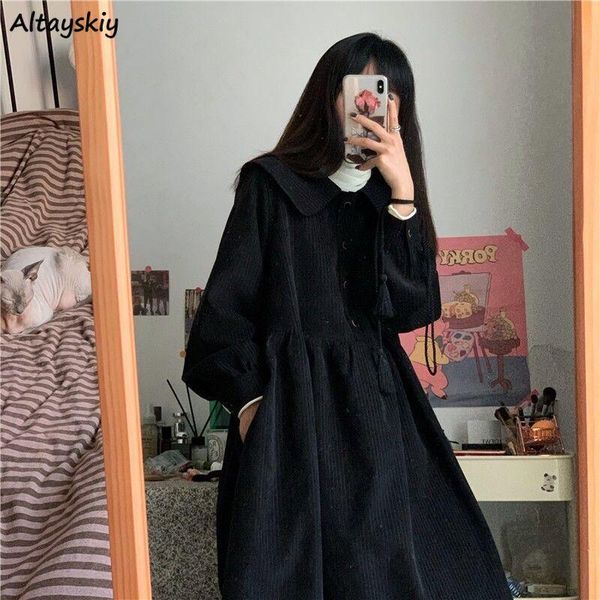 casual dresses dress women spring korean style student daily all-match solid a-line holiday leisure female chic peter-pan collar lovely, Black;gray
casual dresses dress women spring korean style student daily all-match solid a-line holiday leisure female chic peter-pan collar lovely, Black;gray