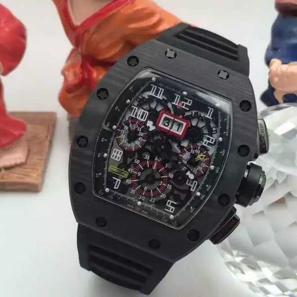 brand luxury carbon fiber stainless eta 7750 movement black rubber bracelets date mens automatic chronograph watches wristwatch for men, Slivery;brown
brand luxury carbon fiber stainless eta 7750 movement black rubber bracelets date mens automatic chronograph watches wristwatch for men, Slivery;brown