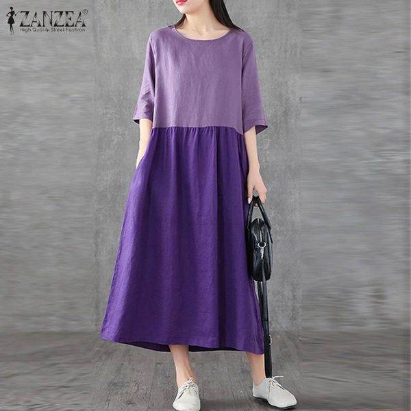 casual dresses zanzea o neck summer mid calf vestidos 2021 half sleeve stylish cotton patchwork dress women's sundress female oversized, Black;gray
casual dresses zanzea o neck summer mid calf vestidos 2021 half sleeve stylish cotton patchwork dress women's sundress female oversized, Black;gray