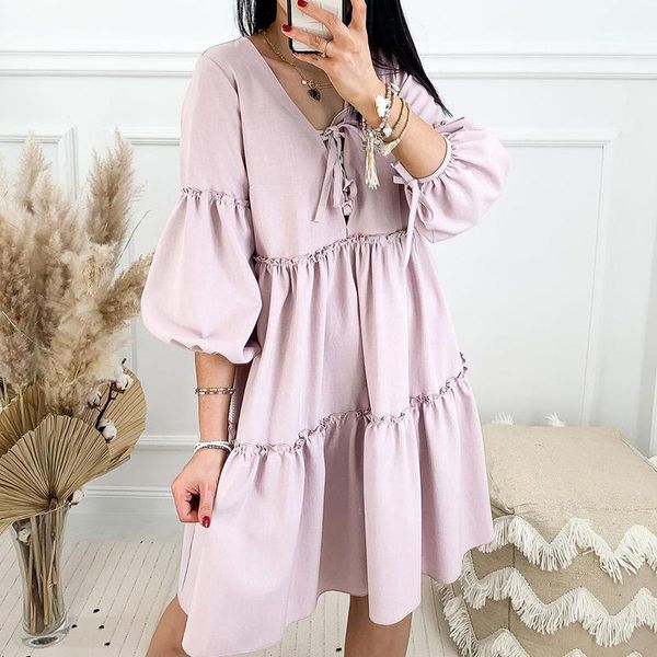 fashion v neck loose dresses women elegant pullover dress knee length three quarter lantern sleeve ladies casual, Black;gray
fashion v neck loose dresses women elegant pullover dress knee length three quarter lantern sleeve ladies casual, Black;gray