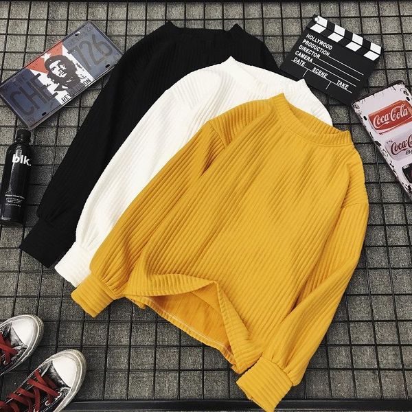women's sweaters autunno e inverno nuovo maglione da donna tinta unita basic manica lunga o-collo moda sciolto harajuku slim shirt, White;black
women's sweaters autunno e inverno nuovo maglione da donna tinta unita basic manica lunga o-collo moda sciolto harajuku slim shirt, White;black
