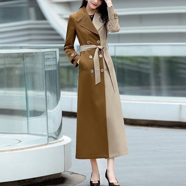 women's trench coats spring autumn coat casual lapel patchwork double breasted long england windbreaker outwear, Tan;black
women's trench coats spring autumn coat casual lapel patchwork double breasted long england windbreaker outwear, Tan;black