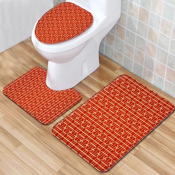 line pattern toilet mat set rugs baths bathroom rug wc bath products mats