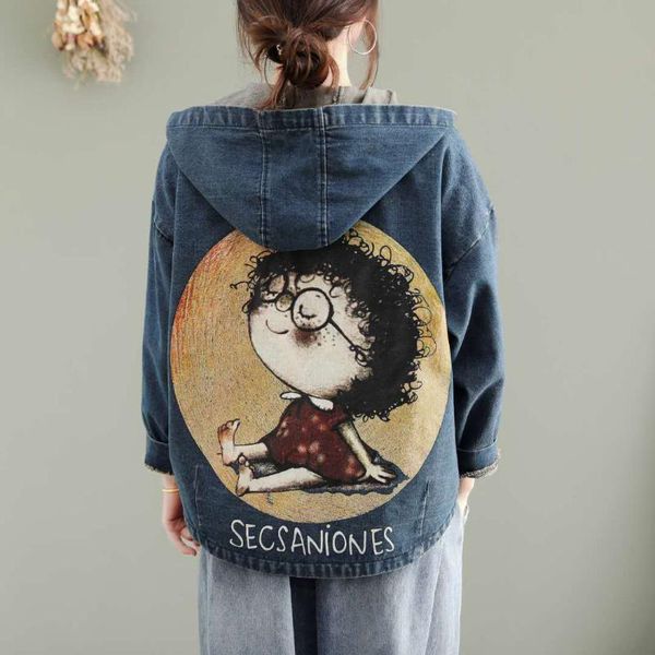 women's jackets women 2021 autumn winter retro loose all-match denim coat cardigan print character zipper casual ladies, Black;brown
women's jackets women 2021 autumn winter retro loose all-match denim coat cardigan print character zipper casual ladies, Black;brown