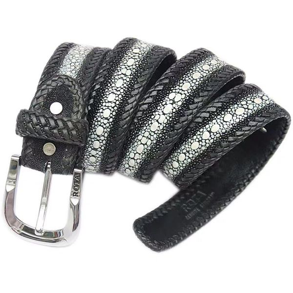 authentic real stingray leather braided border pin buckle men's casual waist strap thailand genuine skate skin male belts, Black;brown
authentic real stingray leather braided border pin buckle men's casual waist strap thailand genuine skate skin male belts, Black;brown