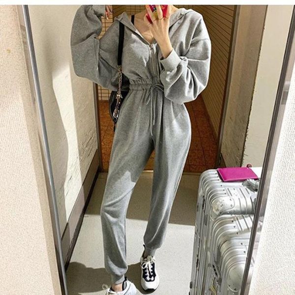 women's jumpsuits & rompers lanmrem 2021 autumn and winter fashion solid color hooded zipper waist slimming casual jumpsuit female pb54, Black;white
women's jumpsuits & rompers lanmrem 2021 autumn and winter fashion solid color hooded zipper waist slimming casual jumpsuit female pb54, Black;white