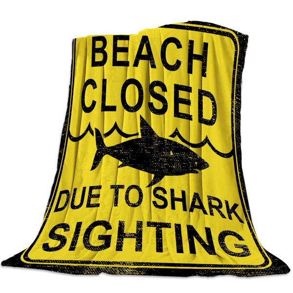 Flannel Fleece Blanket Vintage Beach Closed Sign Shark Pattern Super Soft Warm Cozy Bed Couch or Car Throw Blanket for Children
Flannel Fleece Blanket Vintage Beach Closed Sign Shark Pattern Super Soft Warm Cozy Bed Couch or Car Throw Blanket for Children