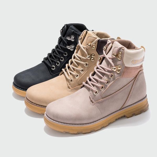 autumn and winter shoes women's boots comfortable warm casual high- tooling, Black