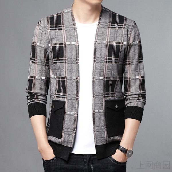 men's sweaters checker printed classic gentleman cardigan for mens designer sweater oversize luxury men clothing british style elegant, White;black
men's sweaters checker printed classic gentleman cardigan for mens designer sweater oversize luxury men clothing british style elegant, White;black