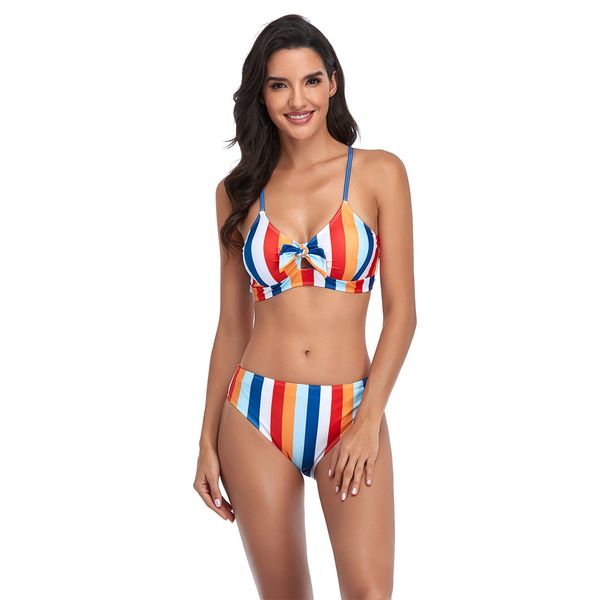 women's swimmer 2021 swimsuit color bar printed split bikin bikini, White;black
women's swimmer 2021 swimsuit color bar printed split bikin bikini, White;black