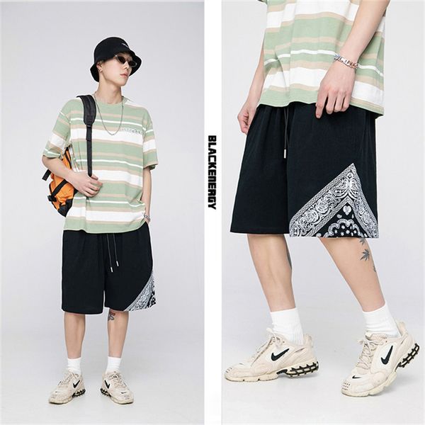 2021 summer new cashew flower over size personalized cut casual drawstring shorts for men, White;black
2021 summer new cashew flower over size personalized cut casual drawstring shorts for men, White;black