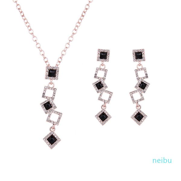 earrings necklace jewelry set luxury high grade exquisite rhinestone 18k gold plated geometric squares party jewelry 2-piece set js274, Silver
earrings necklace jewelry set luxury high grade exquisite rhinestone 18k gold plated geometric squares party jewelry 2-piece set js274, Silver