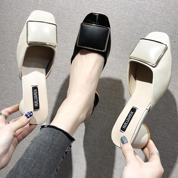 med shoes square heel slippers women summer cover toe heeled mules luxury slides pantofle block high designer 2021 pu rome fashi, Black
med shoes square heel slippers women summer cover toe heeled mules luxury slides pantofle block high designer 2021 pu rome fashi, Black