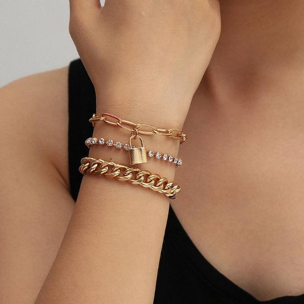 link, chain gothic 3pcs/set crystal lock pedant bracelets set for women boho luxury charm adjustable lasso bracelet bangle jewelry girl gift, Black
link, chain gothic 3pcs/set crystal lock pedant bracelets set for women boho luxury charm adjustable lasso bracelet bangle jewelry girl gift, Black