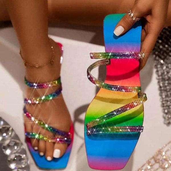 slippers cross straps rainbow flat female bling diamonds beach women slides shoes, Black
slippers cross straps rainbow flat female bling diamonds beach women slides shoes, Black