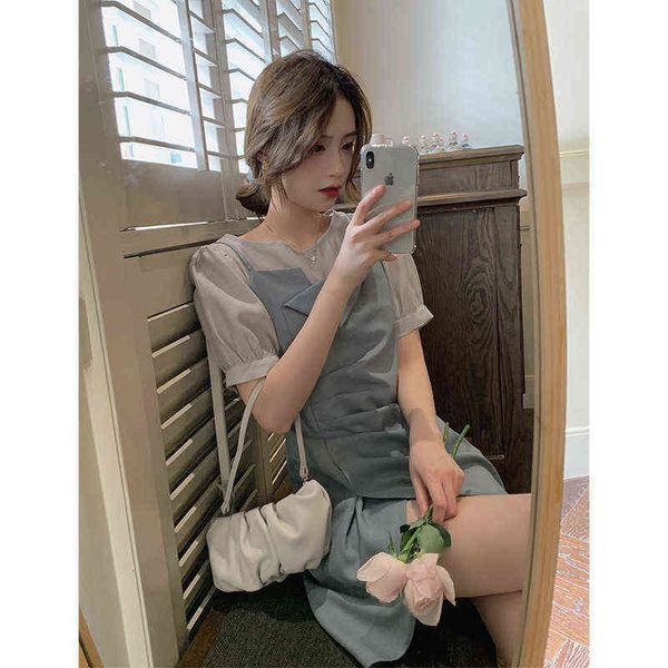 casual dresses fake two-piece summer 2022 small tall first love short french split skirt, Black;gray
casual dresses fake two-piece summer 2022 small tall first love short french split skirt, Black;gray