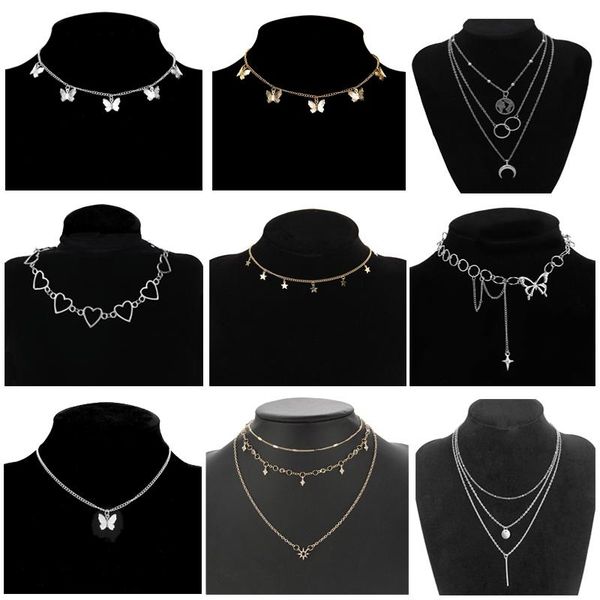 chains vintage multilayer pendant butterfly necklace for women butterflies moon star charm choker necklaces bohemian beach jewelry gift, Silver
chains vintage multilayer pendant butterfly necklace for women butterflies moon star charm choker necklaces bohemian beach jewelry gift, Silver