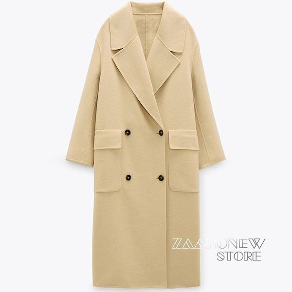 women's wool & blends zaaho winter women fashion double breasted pockets woolen coat female vintage long sleeve vents outerwear chic ov, Black
women's wool & blends zaaho winter women fashion double breasted pockets woolen coat female vintage long sleeve vents outerwear chic ov, Black