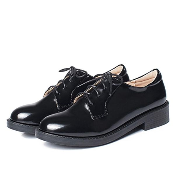 women casual shoes pumps patent leather low heel 4 cm single japanese style student ladies dress, Black
women casual shoes pumps patent leather low heel 4 cm single japanese style student ladies dress, Black