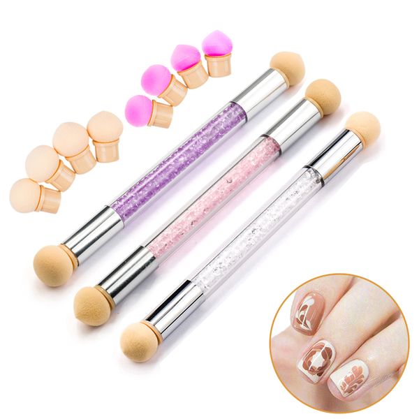 1 set pink double-headed gradient brushes acrylic rhinestone handle sponge nail art brush for ombre gradient nails manicure tool factory who, Yellow
1 set pink double-headed gradient brushes acrylic rhinestone handle sponge nail art brush for ombre gradient nails manicure tool factory who, Yellow