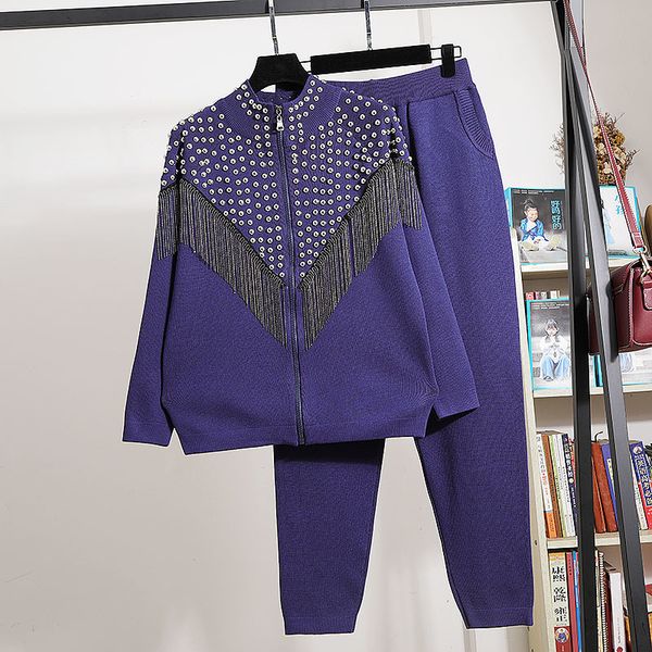 pant fashion knitted set women tracksuit 5 color rivet tassel cardigan sweater pencil pants outfits female loose sports knitting suit, White
pant fashion knitted set women tracksuit 5 color rivet tassel cardigan sweater pencil pants outfits female loose sports knitting suit, White