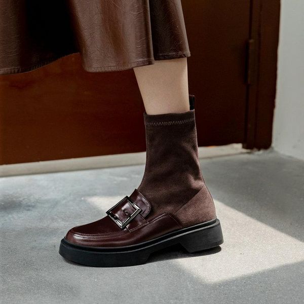boots brand women 100% leather shoes woman thick heeled genuine motorcycle autumn winter, Black
boots brand women 100% leather shoes woman thick heeled genuine motorcycle autumn winter, Black