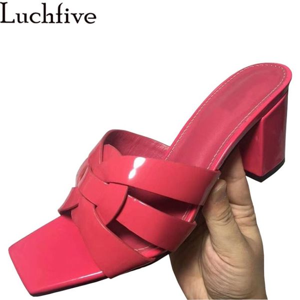 slippers multicolour leather chunky high heels woman beach shoes square open toe summer mules ladies brand, Black
slippers multicolour leather chunky high heels woman beach shoes square open toe summer mules ladies brand, Black