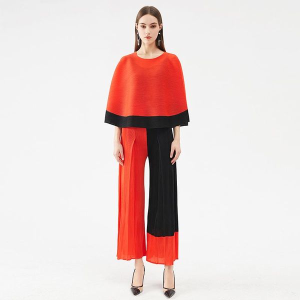 women's two piece pants 2021 spring/summer miyake pleated chinese style suit aesthetic clothes straight trousers red pant suits, White
women's two piece pants 2021 spring/summer miyake pleated chinese style suit aesthetic clothes straight trousers red pant suits, White