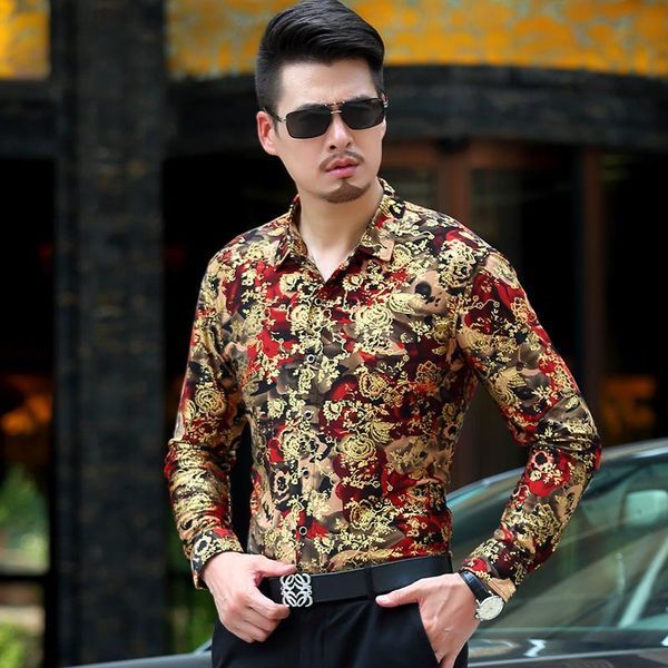 est style autumn long sleeve flower printed men shirt polyester fabric casual dress shirts men's, White;black
est style autumn long sleeve flower printed men shirt polyester fabric casual dress shirts men's, White;black