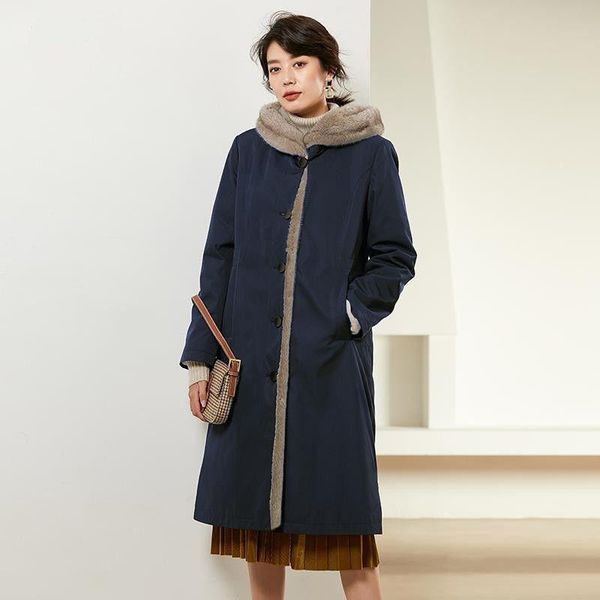 women's fur & faux 2021 autumn winter style clothing women long coat female both tow sides can wear imitation mink liner overcoat, Black
women's fur & faux 2021 autumn winter style clothing women long coat female both tow sides can wear imitation mink liner overcoat, Black