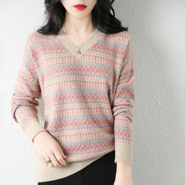 women's sweaters v-neck pullovers woman cashmere and wool knitted jumpers 2021 winter thick warm loose style long sleeve female, White;black
women's sweaters v-neck pullovers woman cashmere and wool knitted jumpers 2021 winter thick warm loose style long sleeve female, White;black