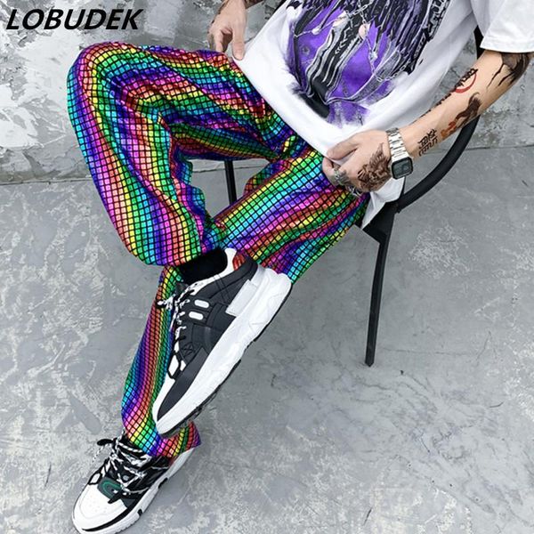 korean style loose plaid casual pants multi-color striped lattice trousers hip hop rap singer dancer harem stage costume men's, Black
korean style loose plaid casual pants multi-color striped lattice trousers hip hop rap singer dancer harem stage costume men's, Black