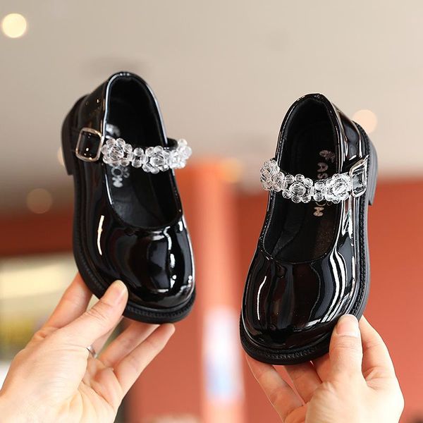 to 12 year elegant crystal girl shoes princess party heel dance shoe child wedding for kid leather 2021 flat, Black;grey 
to 12 year elegant crystal girl shoes princess party heel dance shoe child wedding for kid leather 2021 flat, Black;grey