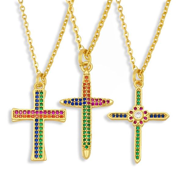 pendant necklaces flola multicolor cross necklace for women cz micro pave gold plated cubic zirconia religious jewelry nkeu40, Silver
pendant necklaces flola multicolor cross necklace for women cz micro pave gold plated cubic zirconia religious jewelry nkeu40, Silver