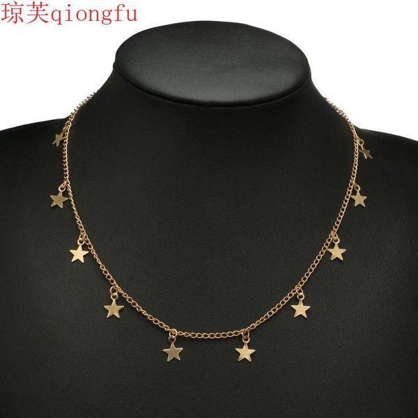 chains qiongfu 2021 fashion simple metal alloy star tassel pendant five-pointed lady necklace water-wave chain, Silver
chains qiongfu 2021 fashion simple metal alloy star tassel pendant five-pointed lady necklace water-wave chain, Silver